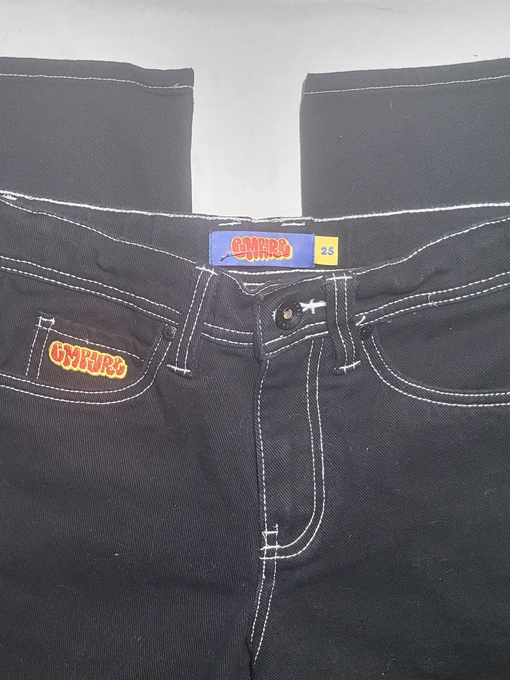 Empyre Black Ankle Jeans with White Contrast Stitching